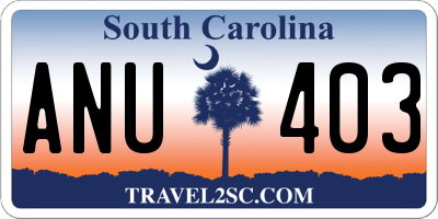 SC license plate ANU403