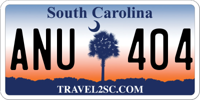 SC license plate ANU404