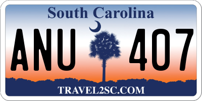 SC license plate ANU407