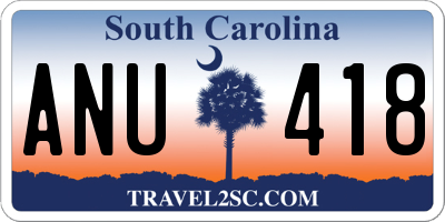 SC license plate ANU418