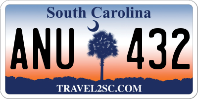 SC license plate ANU432