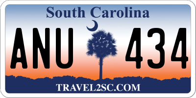 SC license plate ANU434