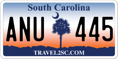 SC license plate ANU445