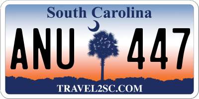 SC license plate ANU447