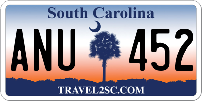 SC license plate ANU452