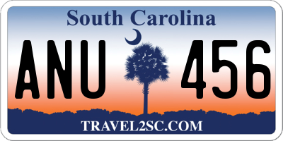 SC license plate ANU456