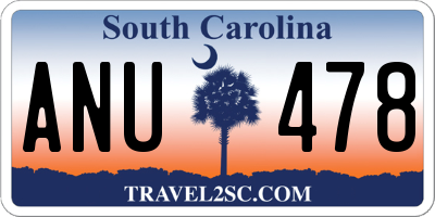 SC license plate ANU478