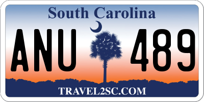 SC license plate ANU489
