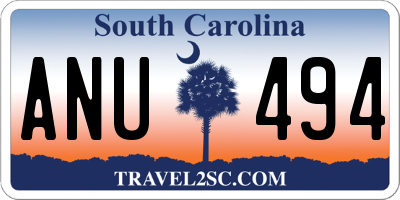 SC license plate ANU494