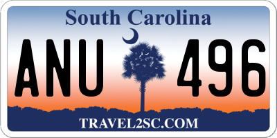 SC license plate ANU496