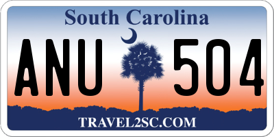 SC license plate ANU504