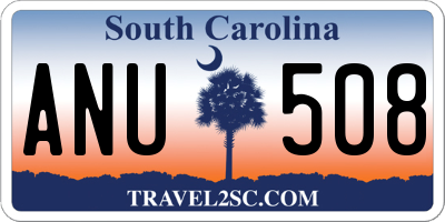 SC license plate ANU508