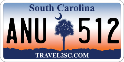 SC license plate ANU512