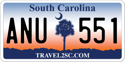 SC license plate ANU551