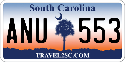 SC license plate ANU553
