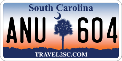 SC license plate ANU604