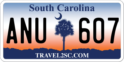 SC license plate ANU607