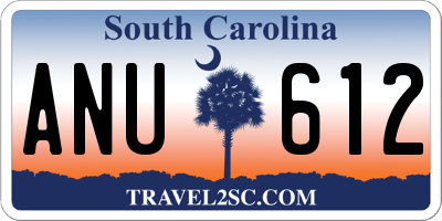 SC license plate ANU612
