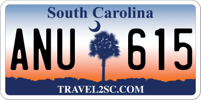 SC license plate ANU615
