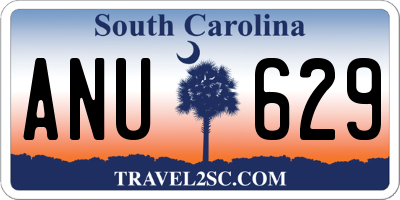 SC license plate ANU629