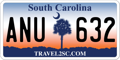 SC license plate ANU632