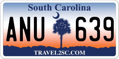 SC license plate ANU639