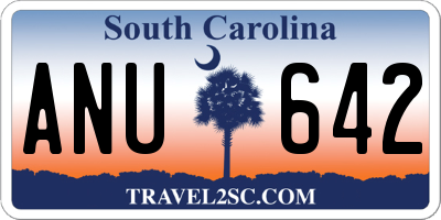 SC license plate ANU642