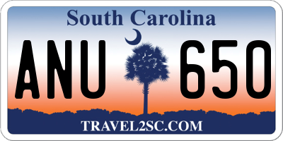 SC license plate ANU650