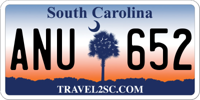 SC license plate ANU652