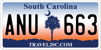 SC license plate ANU663