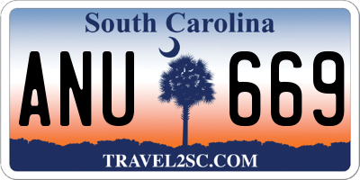 SC license plate ANU669