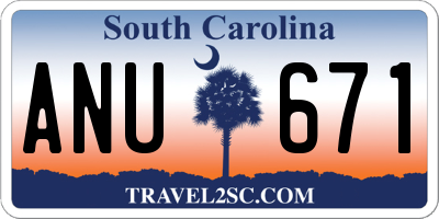 SC license plate ANU671