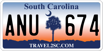 SC license plate ANU674
