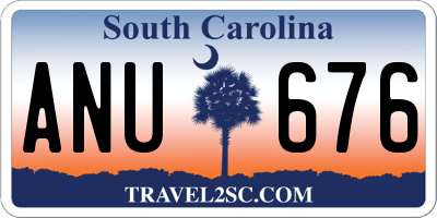 SC license plate ANU676