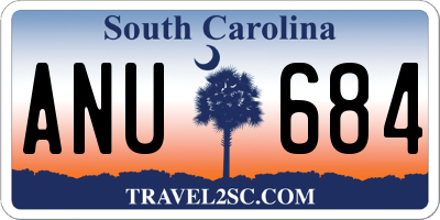 SC license plate ANU684