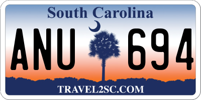 SC license plate ANU694