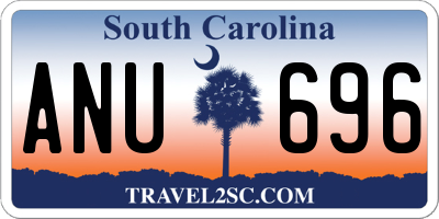 SC license plate ANU696