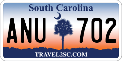 SC license plate ANU702