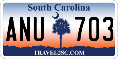 SC license plate ANU703