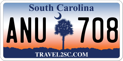 SC license plate ANU708