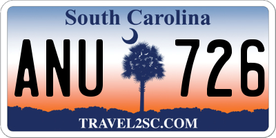SC license plate ANU726