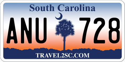 SC license plate ANU728