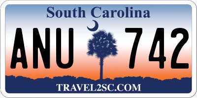 SC license plate ANU742