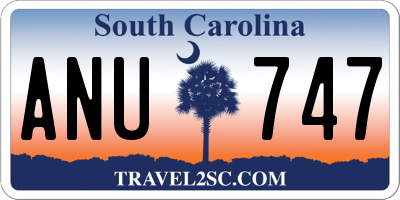 SC license plate ANU747