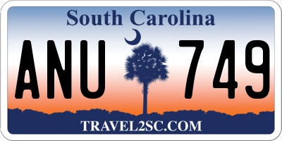 SC license plate ANU749