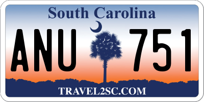 SC license plate ANU751
