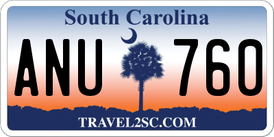 SC license plate ANU760