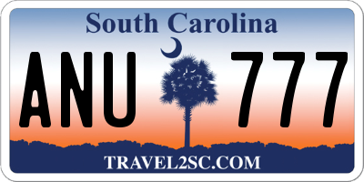 SC license plate ANU777