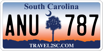 SC license plate ANU787