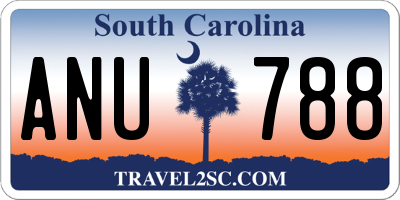 SC license plate ANU788